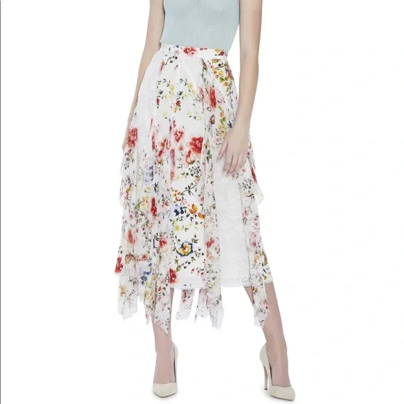 Alice + Olivia Yula Silk Midi Skirt - Picture 4 of 8